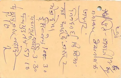 Gangapur - 362004 — Indian postcard with tiger stamp and Gangapur postmark — Back