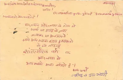 Indiase ansichtkaart — tijgerpostzegel 15 p. — ontvanger in Delhi — Achterkant