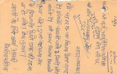 Jalpur — Índia — selo com tigre e carimbo de Jhunjhunu — Verso