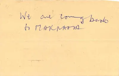 Carte postal indiana — texto manuscrito — editor não visível — Verso
