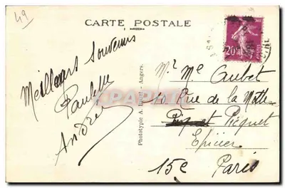 Saumur (M-et-L.) — O Castelo-Forte e a Loire — Fototipo A. Buel — Verso