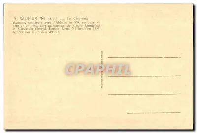 Saumur — Zamek — MeloGravure Chier Macon — Rewers