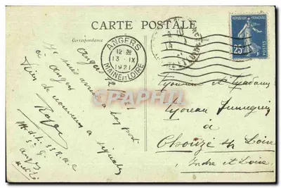 Angers - A Catedral — A. B. n°41 — Verso