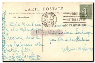 Angers - Mały Zamek Duszy Anjou — wybudowany w dziedzińcu Wielkiego Zamek feudalny — F. Duviérier, wyd., Angers — Rewers