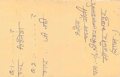 Cartolina indiana — timbro 15 rupie tigre — annullamento 2.7.93 — Verso