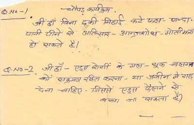 Tarjeta postal de respuesta india — texto en devanagari — sello de tigre 15 p. — Reverso