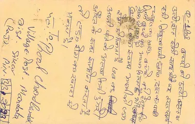 Villaggio di Chardikad - Sirkap - India — cartolina postale con timbro tigre e postmark — Verso