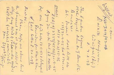 Banswara — Execução do projeto Mak, local da barragem — Carta postal indiana — Verso