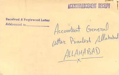 Carta postal resposta - Índia - 15 paise - selo tigre - destinatário Allahabad — Verso