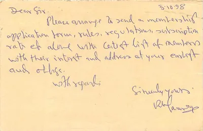Calcutta — Cartolina filatélica inviata a Jaipur — R.K. Saravagi — Verso
