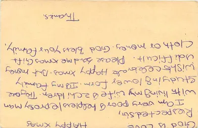 Panner - Casa para Leprosos — carta postal enviada da Índia — Verso