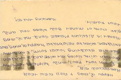 Casa de Leprosos - Chinuasamy - Jaipur, Índia — carta postal com selo de 10 anos — Verso