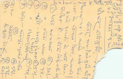 Carta postal indiana — selo de 10 annas com tigre — destinada a Jaipur — Verso