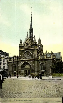 Paris. A Igreja de São Lourenço — editor Paris, número de série não visível
