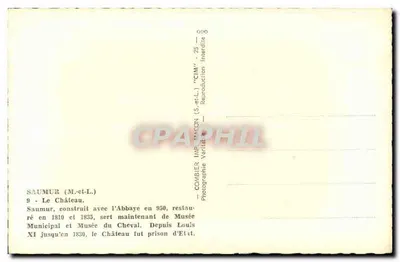 Saumur — O Castelo — COMBIER IMP. (S.-et-L.) — Verso