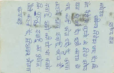 Carte postale de l'Inde — Nouvel An — timbre tigre 15 p. — éditeur : India Post — Verso
