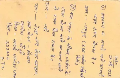 Jawahar Nagar — carta postal resposta — editor não visível — Verso