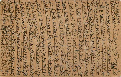 Karta pocztowa ręcznie napisana pismem devanagari — Nāgālīndī, Indie — datowana 23 czerwca 1921 — Rewers