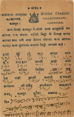 Jaipur — indyjska kartka pocztowa z dnia 15 września 1930 — wydawca Motilal Chajulal, Cawnpore — Rewers