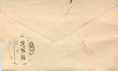 Antieke ansichtkaart met adres naar Suganchand in Meerut — groene stempel 'Half Anna' en Indiase poststempel — Achterkant