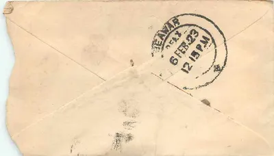Indian postcard — sent from KROLO to Beawar — stamp and postmark of 1923 — Back