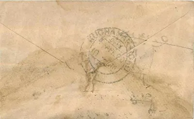 Ręczna adnotacja w pismie devanagari — Halesang — 2 kwietnia 1930 — India Postage — Rewers