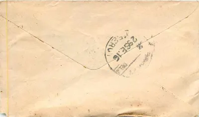 Barrau — Brief met adres naar Barrau — Groene postzegel en poststempel — Achterkant