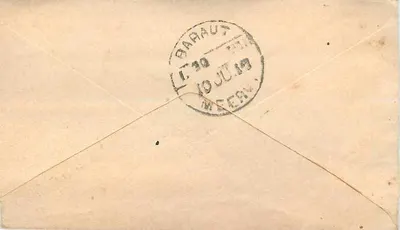 Barraut — pocztówka wysłana z Kuchlampa (Indie) ok. 1919 — wydawca nieznany — Rewers