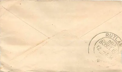 Kalbadri — List do Rutland — Poczta indyjska — Rewers