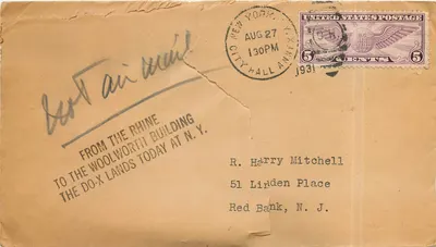 Nova York — Envelope aéreo de 1931 — US Air Mail