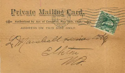 Carta postal privada — Editor: The International Credit Bureau Co. — N° de série não visível
