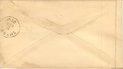 Troy, N.Y. — Carta para John Anthony, Smyrna, Delaware — H.W. Gordinier, Sementes, Implementos Agrícolas, Feno, Grãos e Alimentação, Troy, N.Y. — Verso