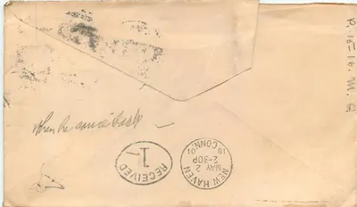 Yale Freshman Base-Ball Association — New Haven, Conn. — Yale Station — Verso