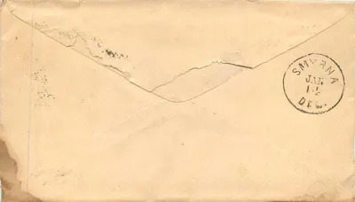 Enveloppe à retour à Matthew Semple & Co. — Philadelphia — timbre et cachet de poste — Verso