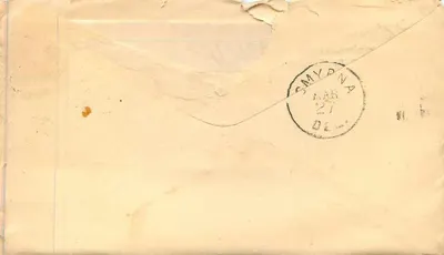 Troy, N.Y. — H. W. Gordinier, Semillas, Implementos Agrícolas — sello de 2 centavos y sello de Troy, N.Y. 9-M 86 — Reverso