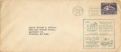 Laying of the Corner Stone — 1789-1932 — United States Post Office Department
