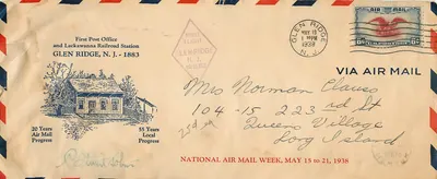 Glen Ridge, N.J. — Primeira voo aéreo — Semana do Correio Aéreo Nacional 1938