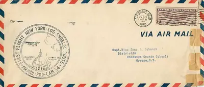 Primeiro voo New York-Los Angeles — Columbus, Ohio — 1930 — Luxwood Air Mail