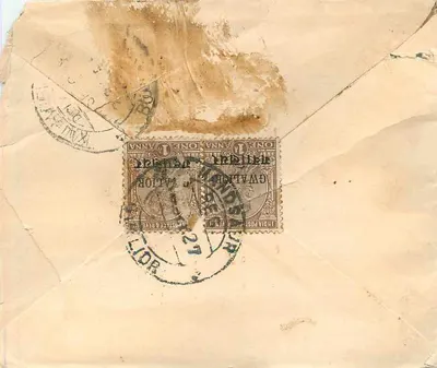 Bombay — Gwalior — Mandasaur — Correspondentie naar Samrgathrai — Achterkant