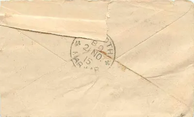 Gwalior — carta postal com selo Half Anna — destinatário Narcoth — Verso