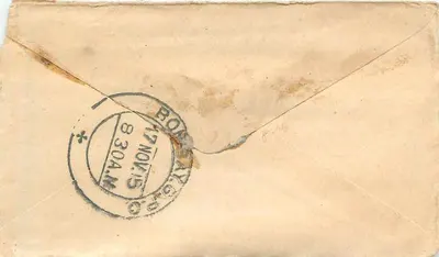 Gwalior — Bombay — Vintage Postcard with Postmark and Postmark Stamp — Back
