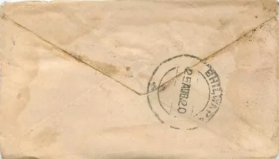 Gwalior — Gwalior — Gwalior Post Office — stamp Half Anna — recipient to Bhilwara — Back
