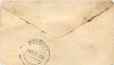 Gwalior — Laloosranji Shriram, P.O. Bhilwara (Mewar) — timbro e cancellatura di Gwalior — Verso