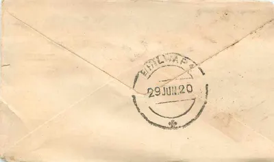 Gwalior — antieke ansichtkaart met postzegel en poststempel — onbekende uitgever — Achterkant