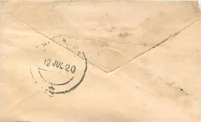 Gwalior — Brief aan Lalooram Shriram naar Bhilwara — zegel van ½ anna en poststempel — Achterkant