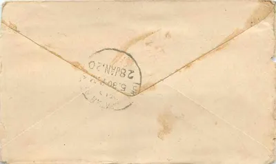 Gwalior — carta para Bombay — correio indiano — Verso