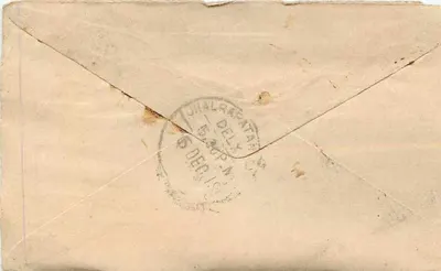 Gwalior — postcard with green 'Half Anna' stamp and postmark — unknown publisher — Back