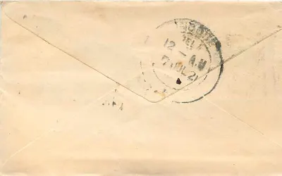 Gwalior — carta postal com selo Half Anna e carimbo postal — editor desconhecido, número de série não visível — Verso