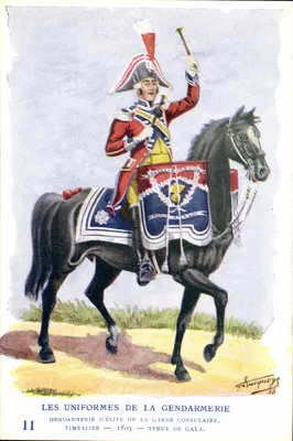 Gendarme de elite da Guarda Consular — farda de gala — 1803 — editor Timbalier, n°11