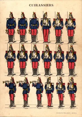 Cavaleiros de Armadura — Uniformes e Graus — Imagerie Pellerin, Épinal
